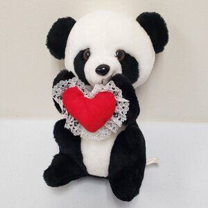 Darling You 12" Panda Bear Valentine Heart Pillow Pavuna Stuffed Animal Plush